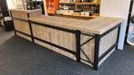 Unieke industriele toonbank, balie van steigerhout en staal, Ophalen, Nieuw
