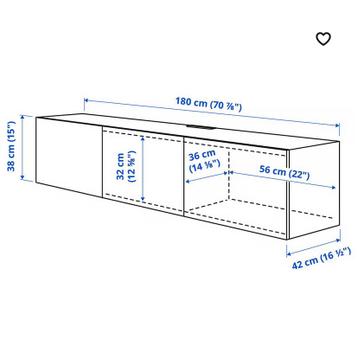 TV meubel - wit - Besta IKEA - afbeelding 2