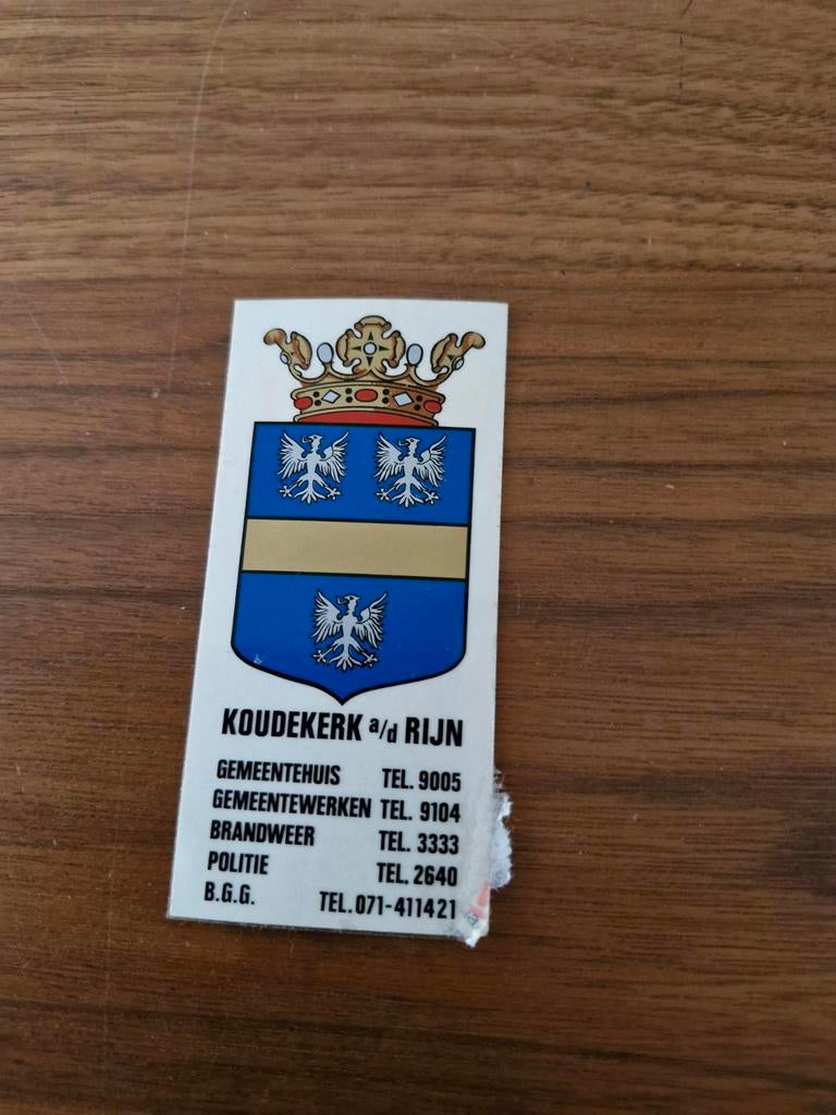 5971 Koudekerk a/d Rijn Sticker, Verzamelen, Ophalen of Verzenden, Gebruikt