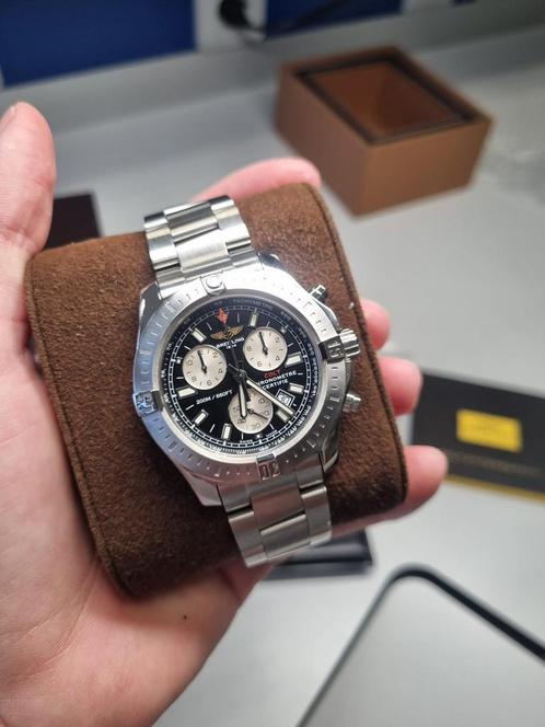 Breitling Colt Chronograph Black A73388, Sieraden, Tassen en Uiterlijk, Horloges | Heren, Zo goed als nieuw, Breitling, Staal