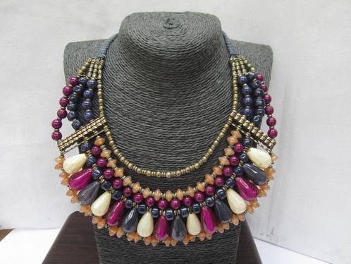 Vintage Didi kralen ketting. 6877#, Sieraden, Tassen en Uiterlijk, Kettingen, Zo goed als nieuw, Overige materialen, Ophalen of Verzenden