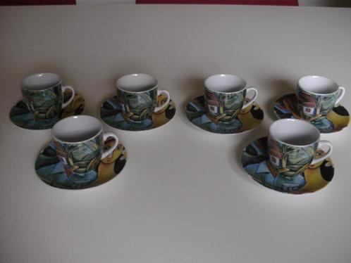 6xEspresso Cups Cuba-Manuel H. Valdes-Colleccion Arte Coffee, Huis en Inrichting, Keuken | Servies, Zo goed als nieuw, Kop(pen) en/of Schotel(s)