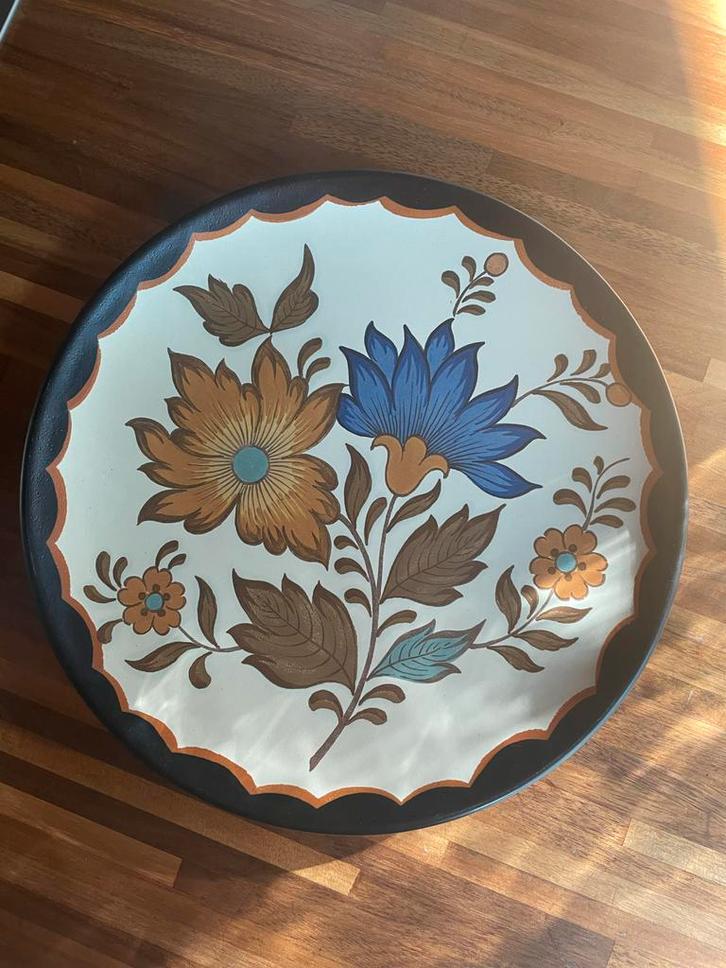 Flora Gouda Plateel Hollands Aardewerk Bord, Antiek en Kunst, Antiek | Wandborden en Tegels, Ophalen of Verzenden