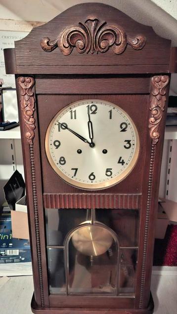 Grote antieke Junghans wandklok regulateur mint conditon  beschikbaar voor biedingen