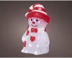 Decoratie LED Sneeuwpop 13.3x16.8x25.2 cm AcrylRoodWit, Verzenden, ., Nieuw, .