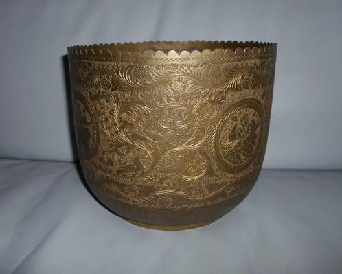 Indische Jardiniere 19e Eeuw Godheid Vogels, Antiek en Kunst, Antiek | Koper en Brons, Ophalen of Verzenden
