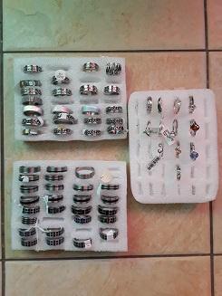 RINGEN, allerlei, Sieraden, Tassen en Uiterlijk, Ringen, Nieuw, Dame, 17 tot 18, Zilver, IJzer of Staal, Met strass, Ophalen