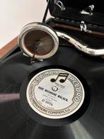 Antieke His Master’s Voice koffergrammofoon + 22 platen, Antiek en Kunst, Ophalen