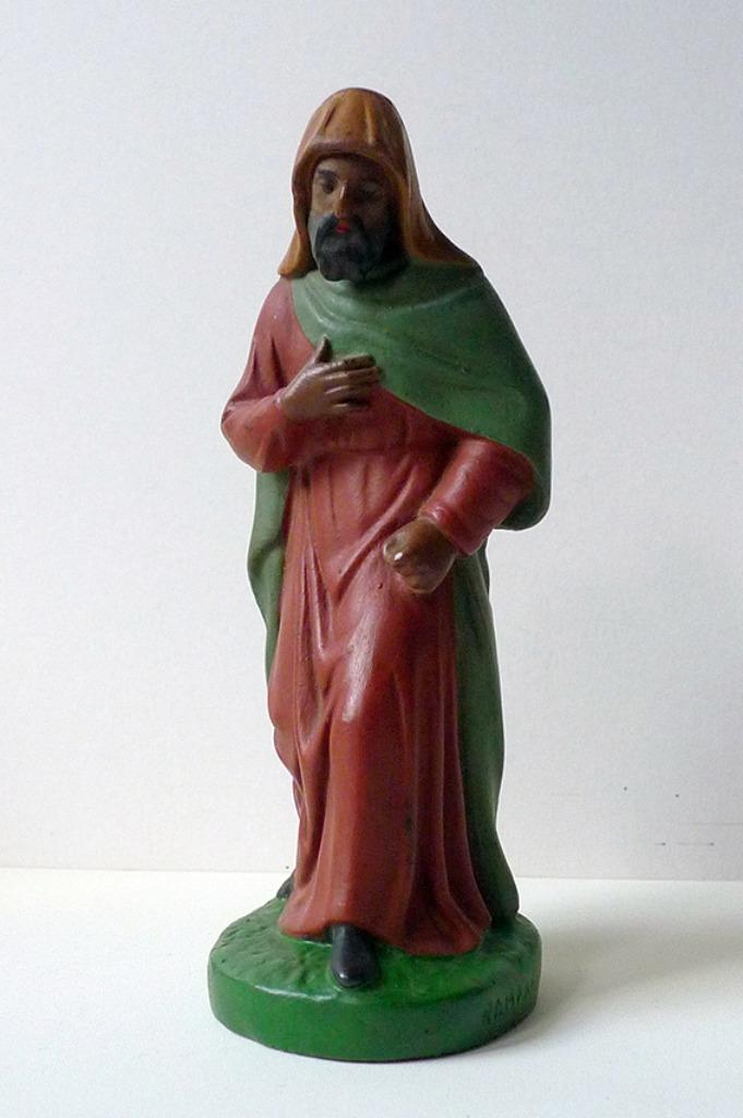 Losse drijver - oud gipsen kerstgroep beeld St Jos jaren 50, Diversen, Kerst, Zo goed als nieuw, Ophalen of Verzenden