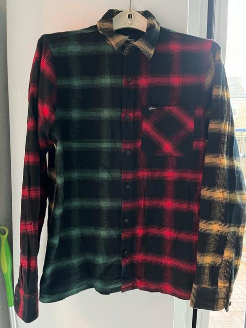 Hollister Overhemd Ruit Patchwork - Maat M, Kleding | Heren, Overhemden, Zo goed als nieuw, Halswijdte 39/40 (M), Zwart, Ophalen of Verzenden