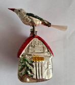 Oud Kerstfiguur Huisje met Vogel, Ophalen of Verzenden, Zo goed als nieuw