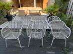 Beige Rotan Stoelen - Set van 6, Ophalen, Gebruikt, Wit, Riet of Rotan