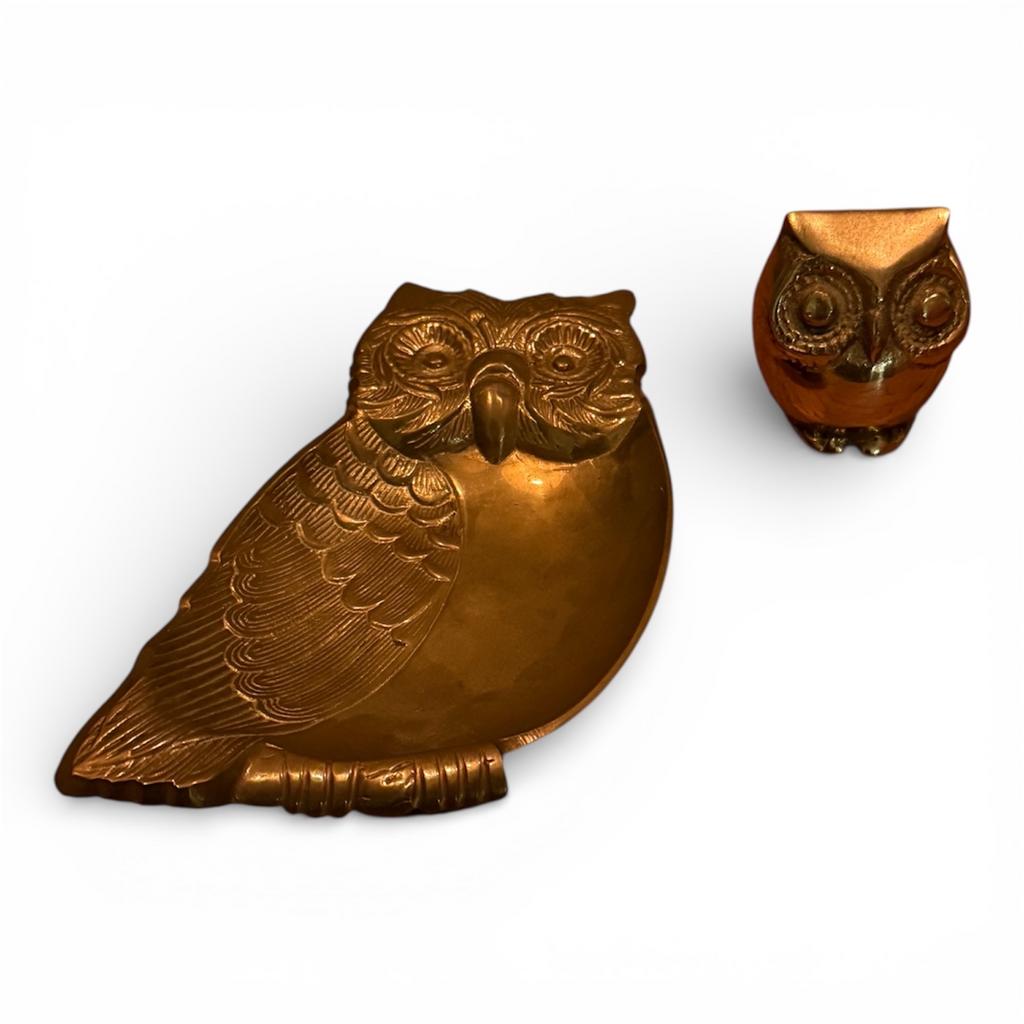 Uil messing Schaal en Ornament, Antiek en Kunst, Ophalen of Verzenden, Koper