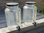 2 glazen drankdispensers, Huis en Inrichting, Keuken | Servies, Ophalen, Glas of Glazen, Overige stijlen, Glas