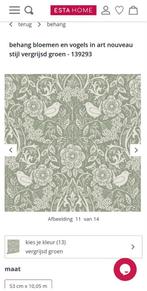 Behang EstaHome bloemen en vogels vergrijsd groen, Huis en Inrichting, Stoffering | Behang, Ophalen of Verzenden, Minder dan 10 m²