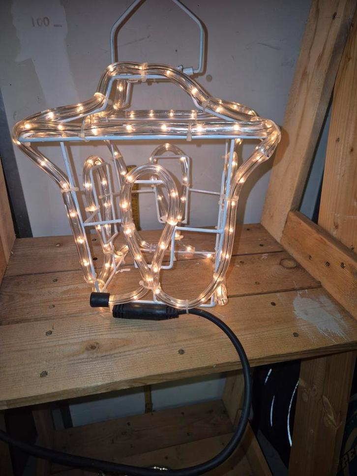 Kerst Lantaarn met Warm Witte Verlichting, Diversen, Kerst, Gebruikt, Ophalen