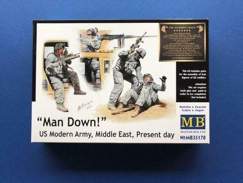 MASTERBOX 35170 Man Down! US Modern Army, Middle East 1/35, Hobby en Vrije tijd, Modelbouw | Figuren en Diorama's, 1:35 tot 1:50