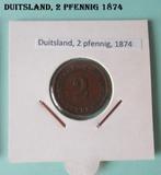 Duitsland, 2 pfennig 1874, Postzegels en Munten, Munten | Europa | Niet-Euromunten, Duitsland, Ophalen of Verzenden, Losse munt