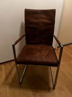 6 Eetkamerstoelen, Huis en Inrichting, Ophalen, Gebruikt, Bruin, Metaal