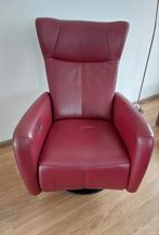 Bordeaux Rode Prominent Sta Op , relax stoel, Huis en Inrichting, Fauteuils, Ophalen, Gebruikt, 75 tot 100 cm, Metaal