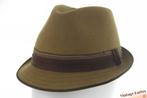 Vintage gleufhoed trilby Europ Special zacht groen vilt 56, Europ Special, Hoed, Ophalen of Verzenden, 57 cm (M, 7⅛ inch) of minder
