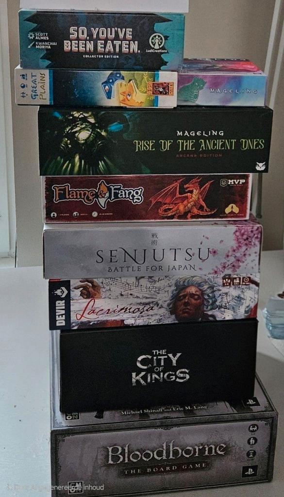 Bordspellen pakket: Senjutsu, Lacrimosa, Bloodborne..., Hobby en Vrije tijd, Gezelschapsspellen | Bordspellen, Zo goed als nieuw