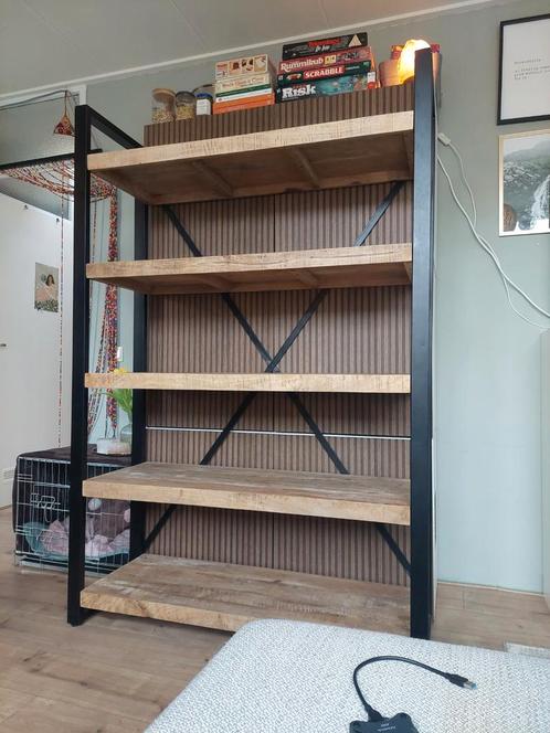 Hele mooie stellingkast kast openkast industrieel hout staal, Huis en Inrichting, Kasten | Wandmeubels, Zo goed als nieuw, 150 tot 200 cm