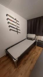 Bed met electrice schotel bodem + Matras M LINE, Ophalen, Gebruikt, Eenpersoons, Modern