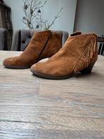 Cognac Suède Enkellaarsjes met Franjes - Maat 41, Ophalen of Verzenden, Gedragen, Bruin, Lage of Enkellaarzen