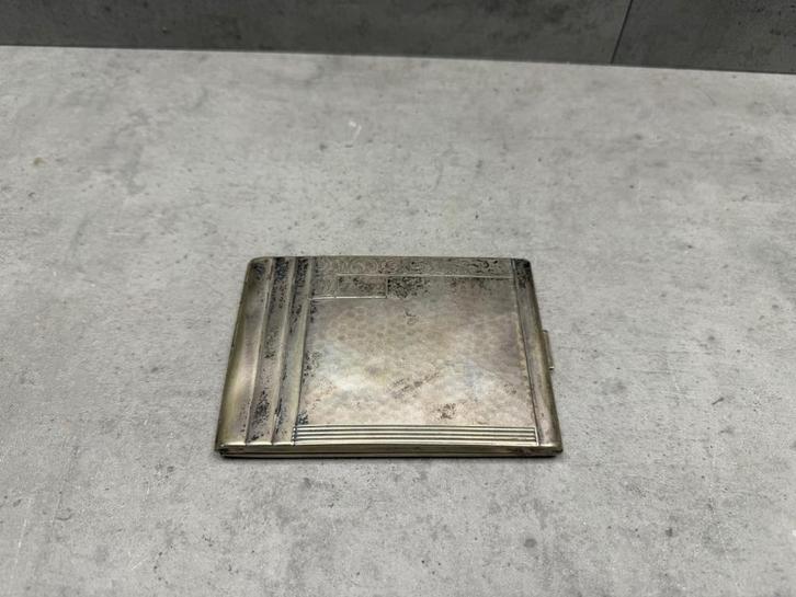 Sigarettendoos zilver - verzilverd - N3543, Verzamelen, Rookartikelen, Aanstekers en Luciferdoosjes, Aansteker, Ophalen of Verzenden