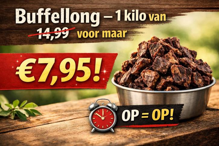 LONGSTUKJES Buffel 1000G, Dieren en Toebehoren, Dierenvoeding, Hond, Ophalen of Verzenden