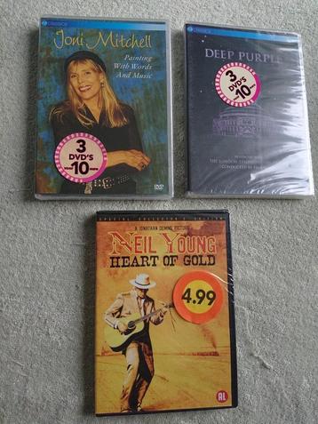 Mitchell - Young - Deep Purple Dvd's NW in seal beschikbaar voor biedingen