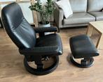 Stressless Garda relaxstoel met hocker zgan, Huis en Inrichting, Fauteuils, Ophalen, Zo goed als nieuw, 50 tot 75 cm, Leer