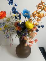 Zijden bloemenboeket met vaas - Prachtige kleuren!, Huis en Inrichting, Woonaccessoires | Vazen, Overige kleuren, 50 tot 75 cm
