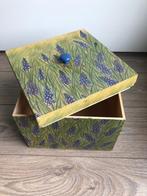 Houten opbergkist BLAUWE DRUIFJES, Ophalen of Verzenden, Zo goed als nieuw