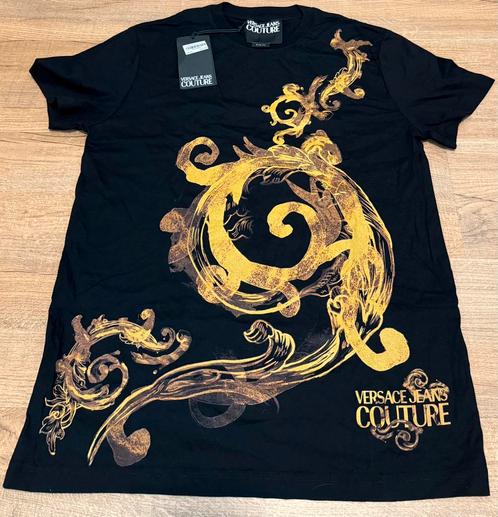 Versace Jeans Couture Black Watercolor Baroque Tee | New, Kleding | Heren, T-shirts, Nieuw, Maat 48/50 (M), Zwart, Ophalen of Verzenden