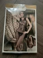 Nieuw - zwarte opengewerkte catsuit open kruis - TU one size, Ophalen of Verzenden, Zwart, Body of Korset