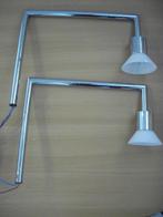 4x Wandlamp Spiegellamp - Zilver - Wit matglas - zgan, Ophalen of Verzenden, Zo goed als nieuw