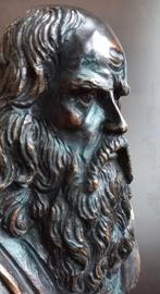 Antiek Bronzen buste-Vincenzo Gemito op marmer sokkel, Brons, Ophalen of Verzenden, Brons