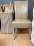 LOOM 6 stuks beige leren eetkamerstoelen, Huis en Inrichting, Stoelen, Ophalen, Gebruikt, Overige kleuren, Leer