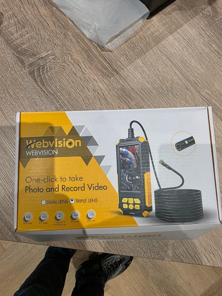 Webvision Inspectiecamera met Triple Lens, Doe-het-zelf en Verbouw, Meetapparatuur, Zo goed als nieuw, Overige meters, Ophalen of Verzenden