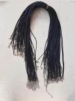 Zwarte koorden met slotje ketting koord sieraden nep leder, Sieraden, Tassen en Uiterlijk, Kettingen, Ophalen of Verzenden, Nieuw