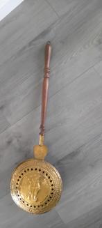 Antieke Koperen Beddenpan met Houten Handvat, Ophalen of Verzenden