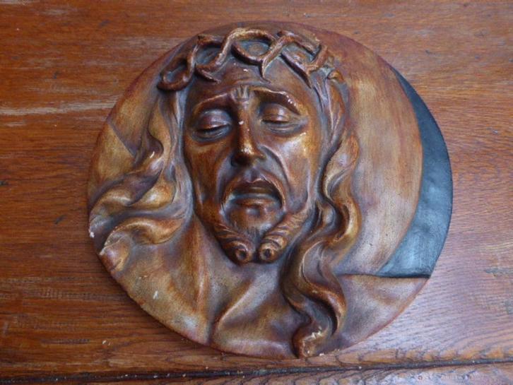 Prachtige keramiek art deco wanddecoratie van Christus, Antiek en Kunst, Antiek | Religie, Ophalen of Verzenden
