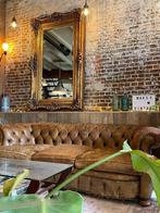 Vintage Chesterfield bank leer cognac 3-zits, Ophalen