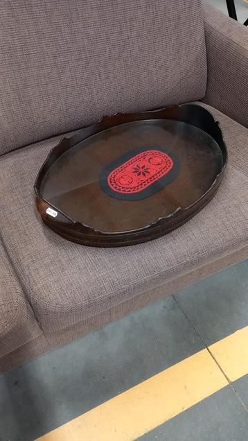 Houten Serveerblad Ovaal met Kleedje beschikbaar voor biedingen