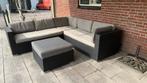Rotan loungebank met kussens, Tuin en Terras, Tuinsets en Loungesets, Ophalen, 5 zitplaatsen, Gebruikt, Rotan