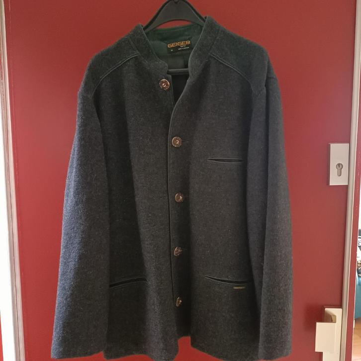 loden herenjas/ jagers jas/ tiroler jas, Kleding | Heren, Jassen | Winter, Zo goed als nieuw, Maat 56/58 (XL), Grijs, Ophalen of Verzenden