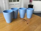 4 nieuwe blauwe bloempotjes, Overige materialen, Rond, Nieuw, Ophalen of Verzenden