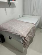 Opbergbed 120x200 Wit (+ matras), Huis en Inrichting, Slaapkamer | Boxsprings, Ophalen, Wit, Zo goed als nieuw, Twijfelaar